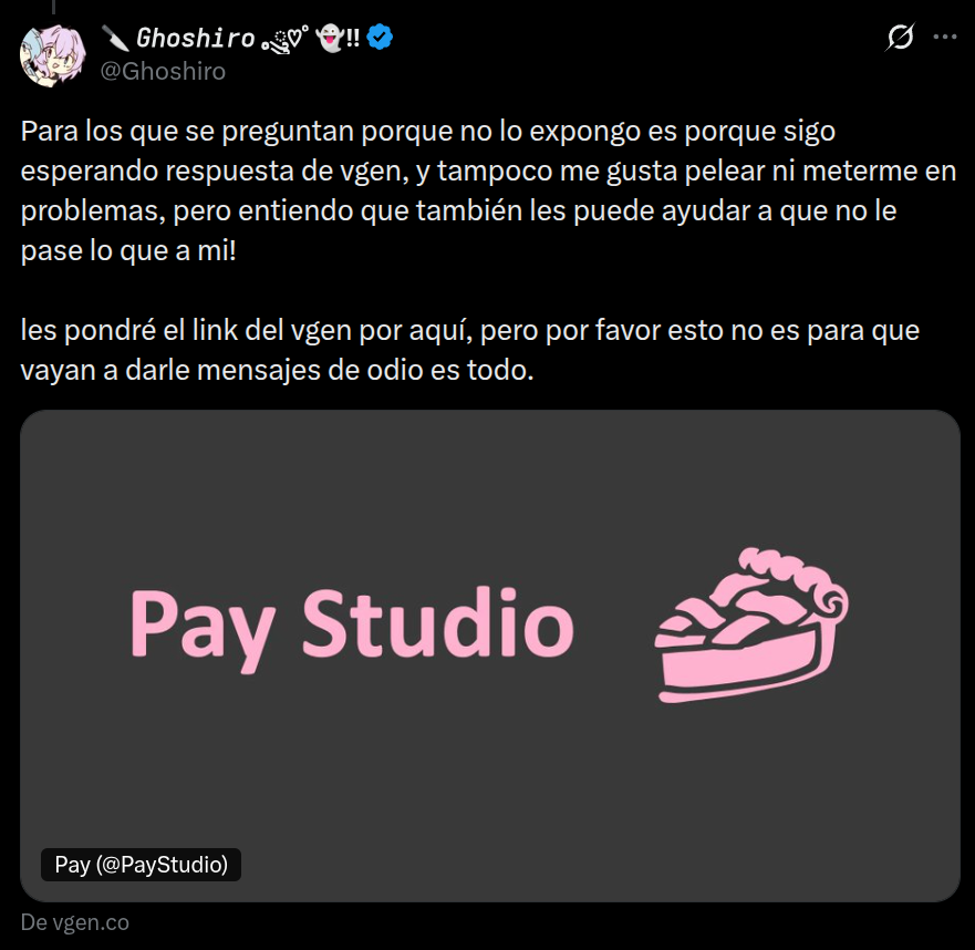 El post con el link del VGen