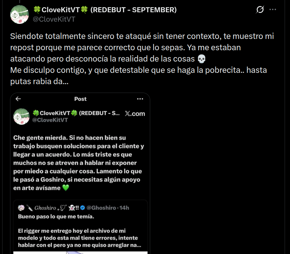 La disculpa de CloveKitVT