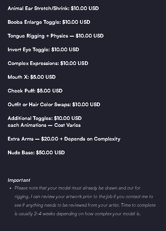 Tarifario de toggles