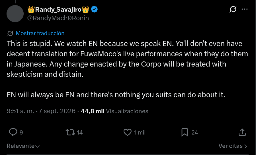 El reply de rechazo de la ola