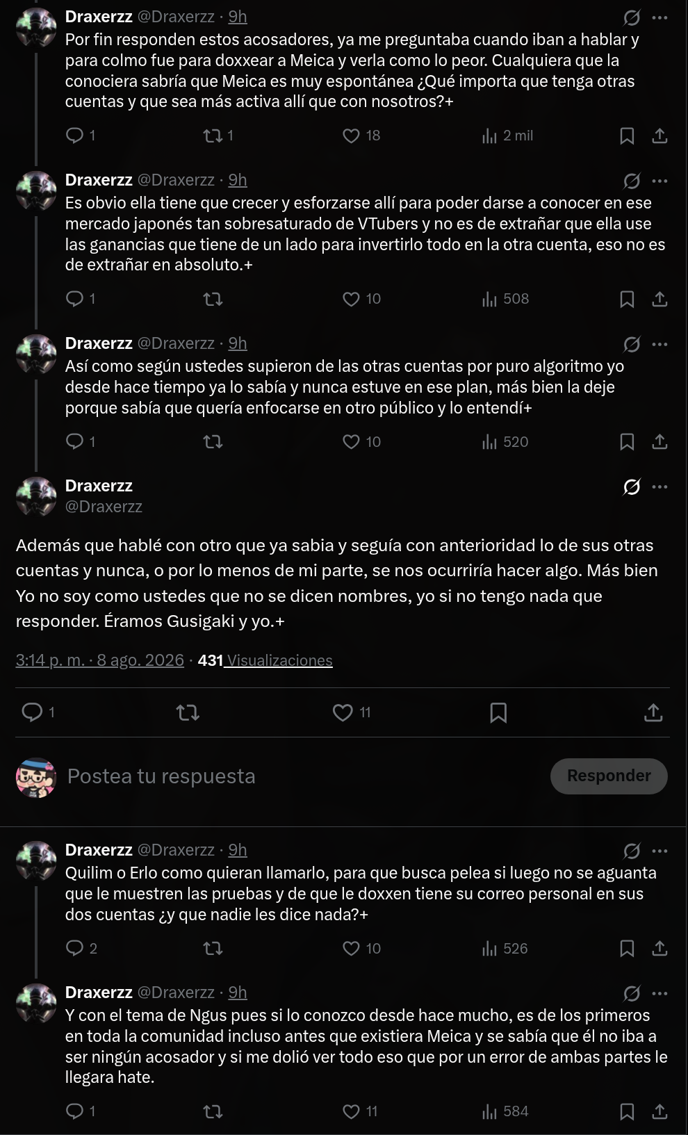 Draxerzz defiende