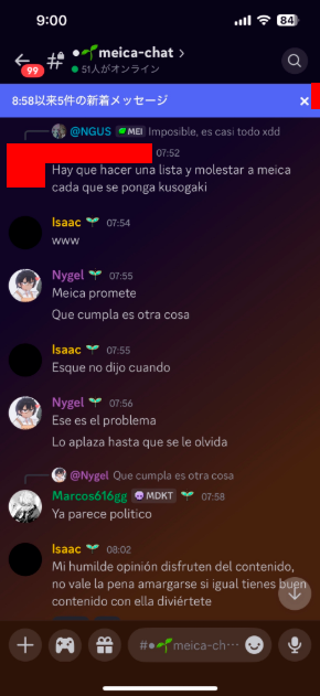 Server meica-chat lista