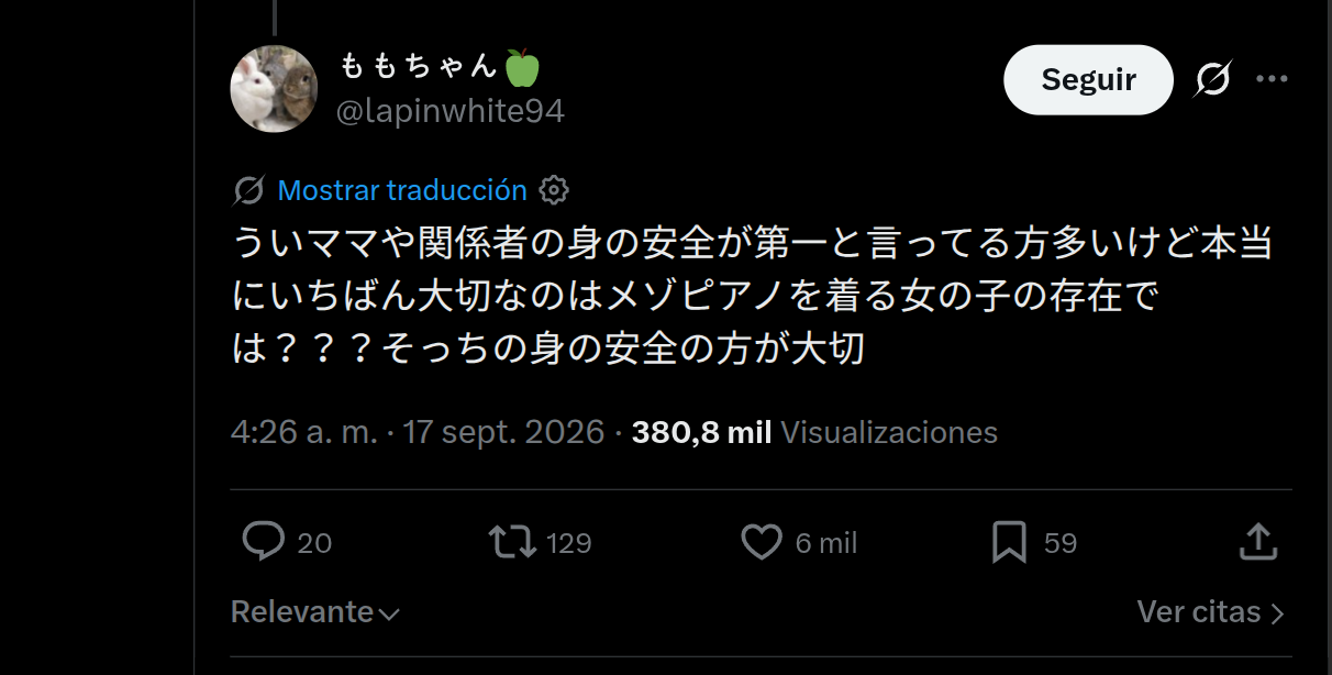 El comentario sobre la seguridad de las niñas